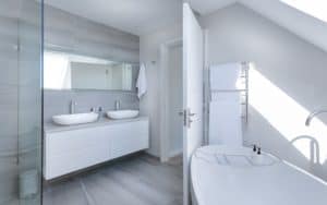 Spacious Bathroom with white finish